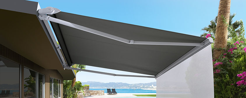 Folding arm awning